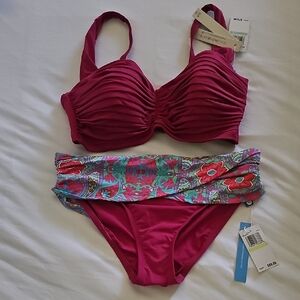 Bleu Rod Beattie Magenta and Floral Bikini
